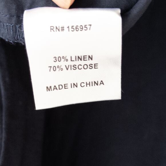 Wuko Gals Claire Midnight Blue Midi Linen Blend Dress Size XS NWT - Picture 7 of 7